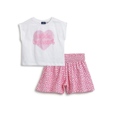 Girls White T-shirt with Short Pants
